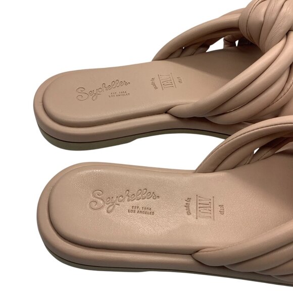 Seychelles Womens Simply the Best Knotted Tan Slide Sandals Size 8 Made In Italy - Picture 4 of 6